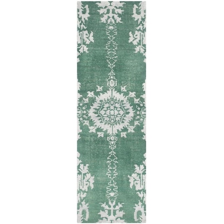 Safavieh Stone Wash Hand Knotted Runner Rug, Emerald - 2 ft.-6 in. x 8 ft. STW235D-28